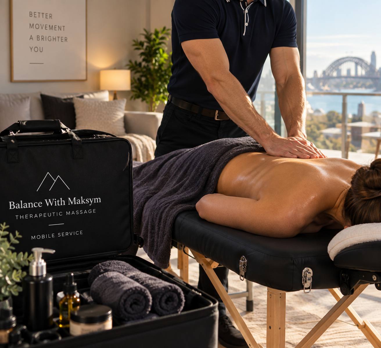 A private mobile therapeutic massage appointment in a Sydney home